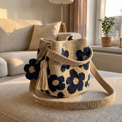 Bolso de flores tejido