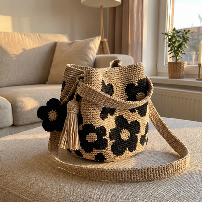 Bolso de flores tejido