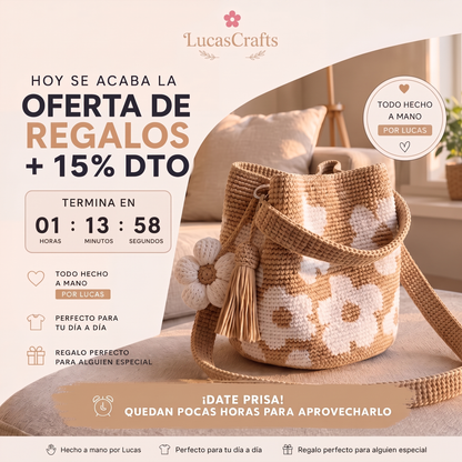 Bolso de flores tejido